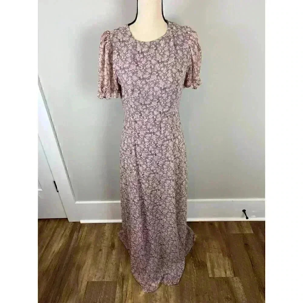River Island Women's 6 Maxi Floral Lined Dress Ruffles Cottagecore